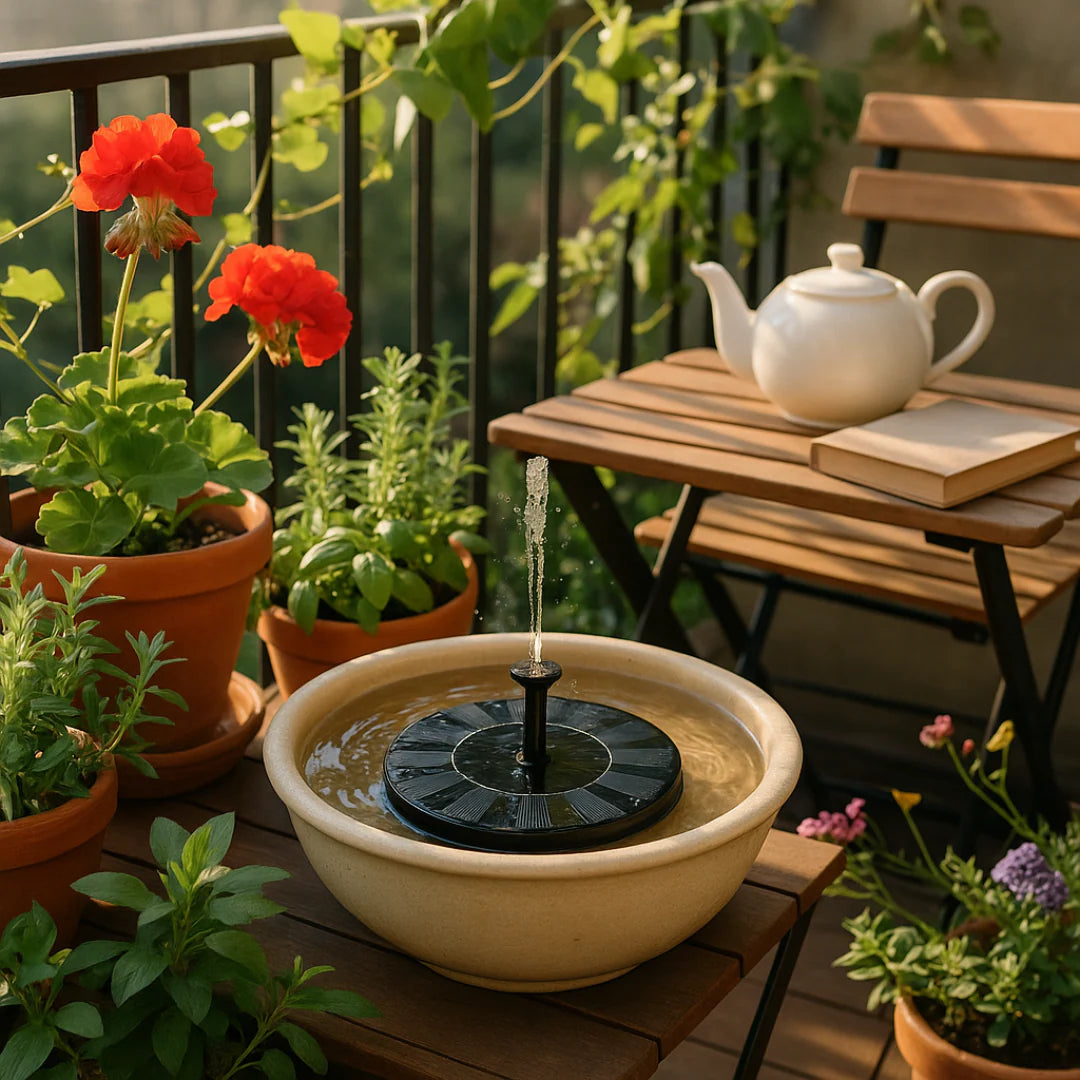 Solar Powered Bird Bath Fountain with 6 Nozzles for Bird Bath, Garden, Pond, Pool