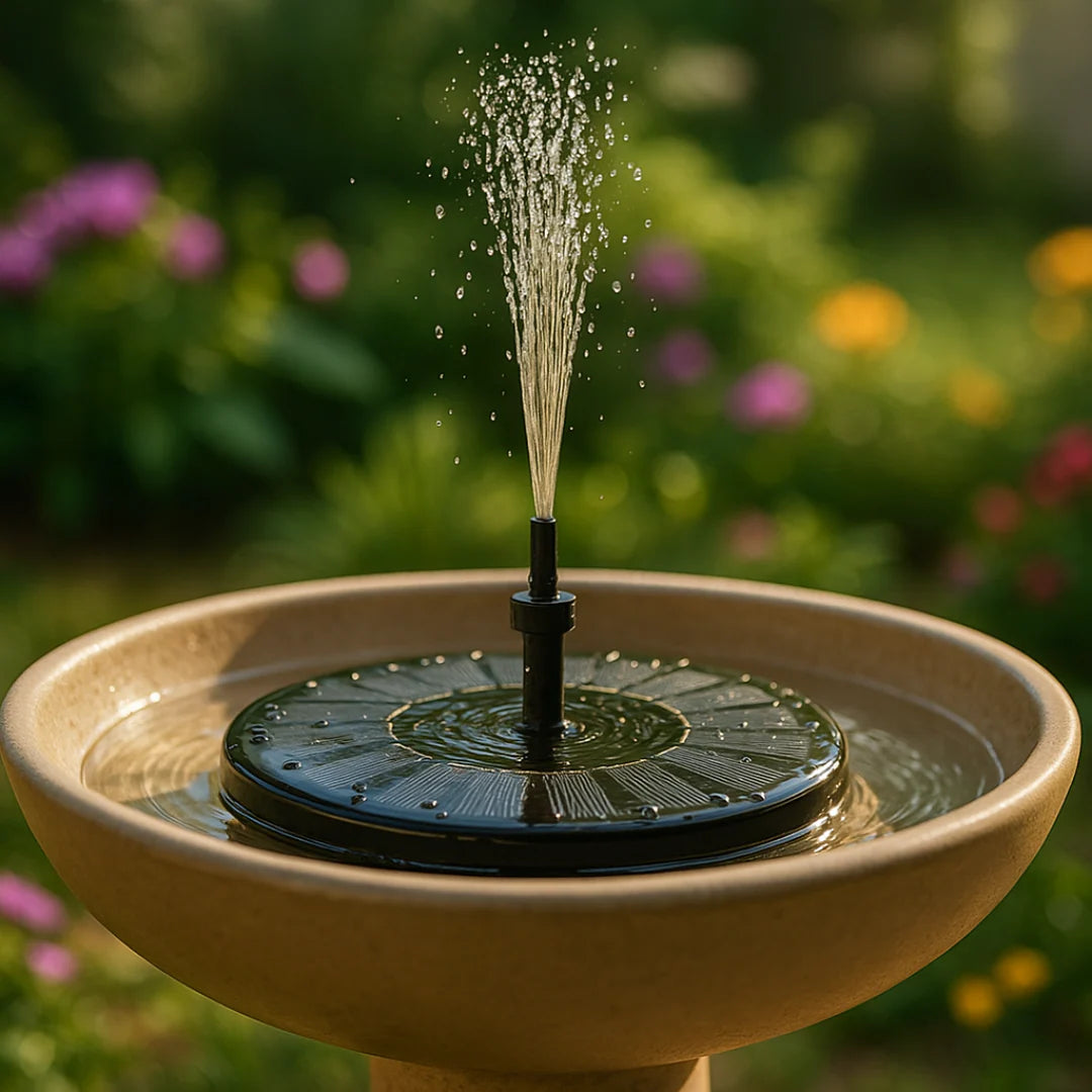 Solar Powered Bird Bath Fountain with 6 Nozzles for Bird Bath, Garden, Pond, Pool
