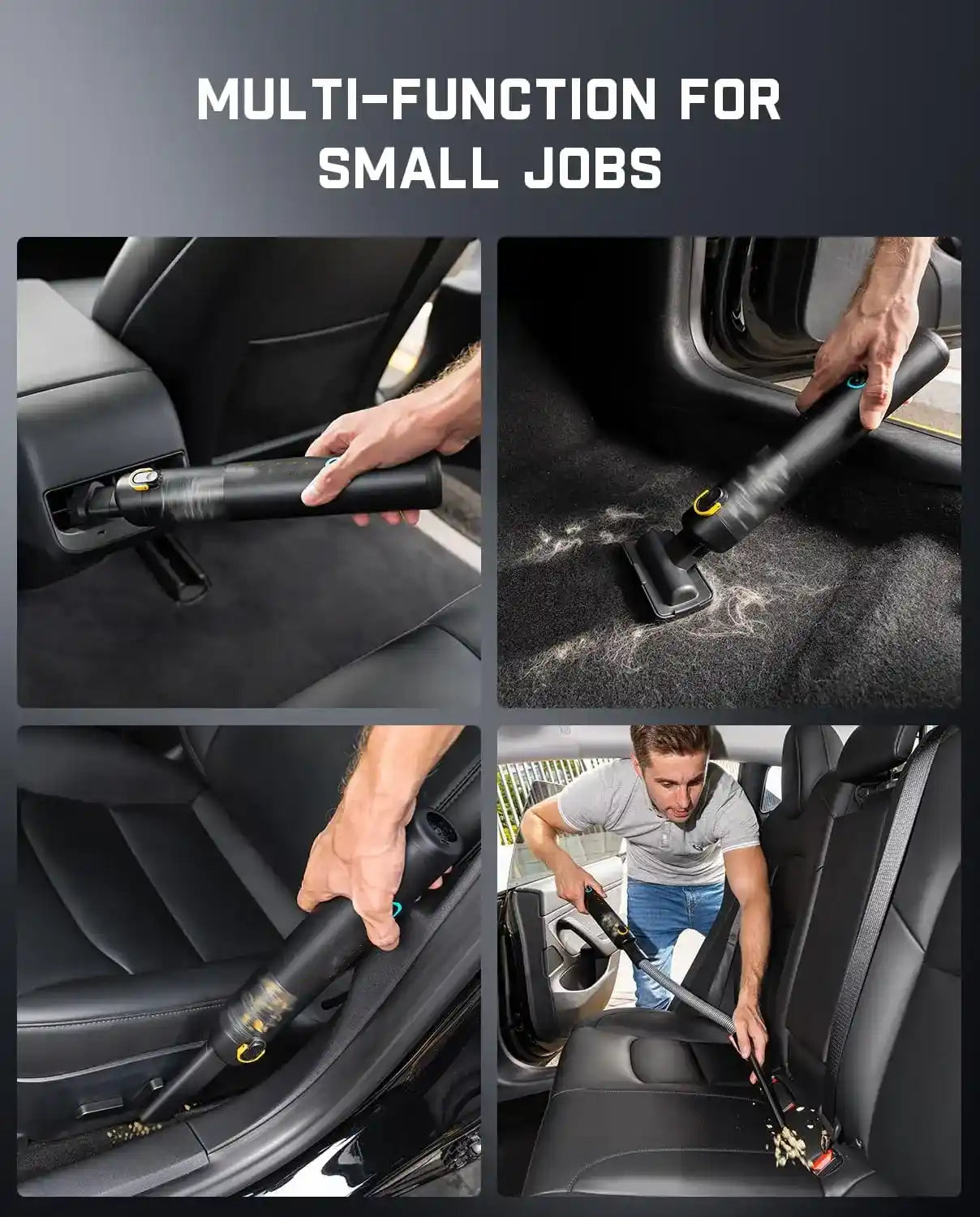 4-in-1 Car Vacuum – 19000PA Cordless Mini