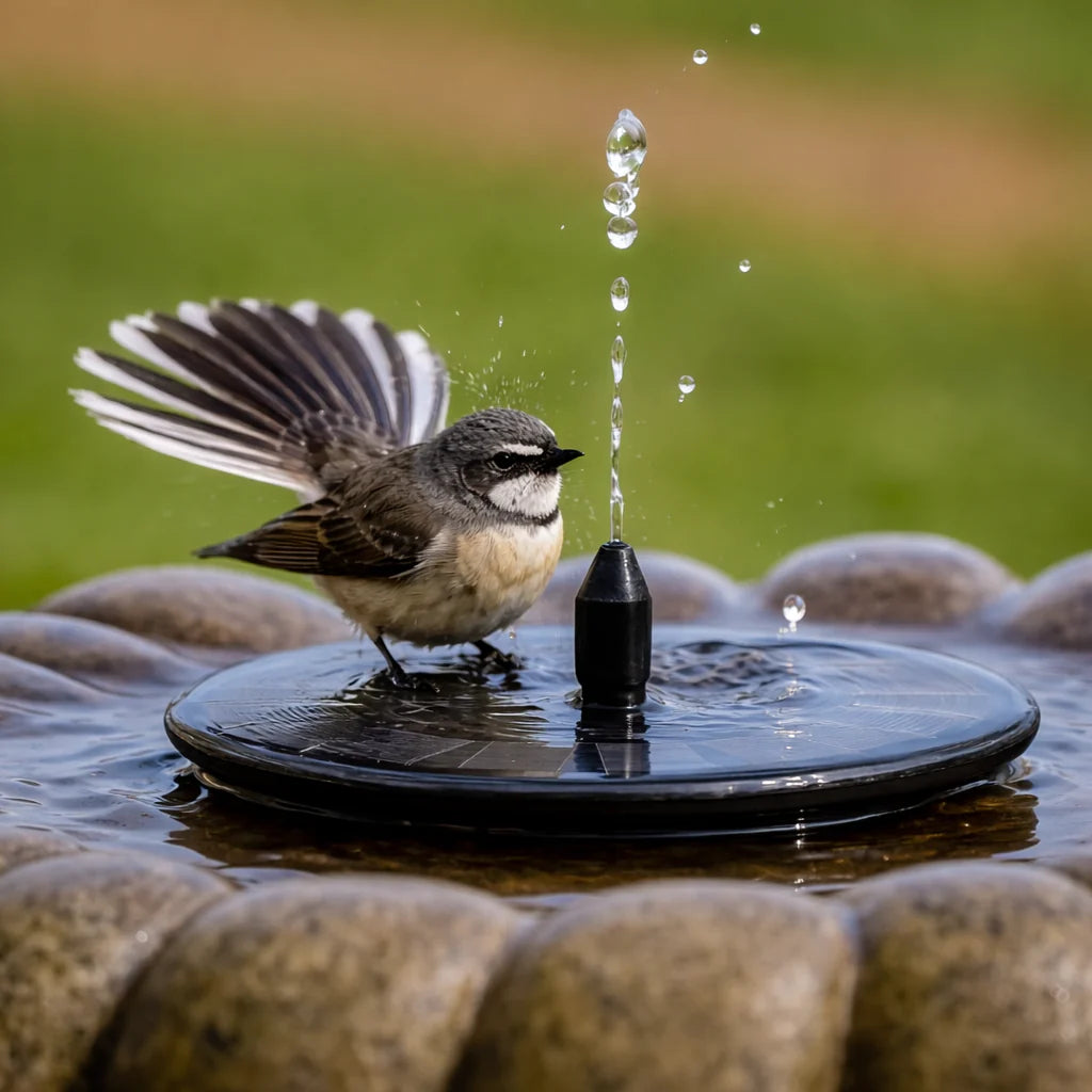 Solar Powered Bird Bath Fountain with 6 Nozzles for Bird Bath, Garden, Pond, Pool