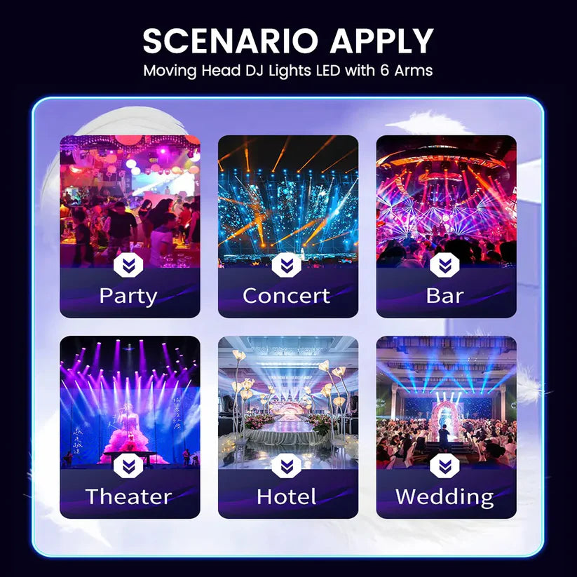 6-in-1 LED RGBW Party Stage Light