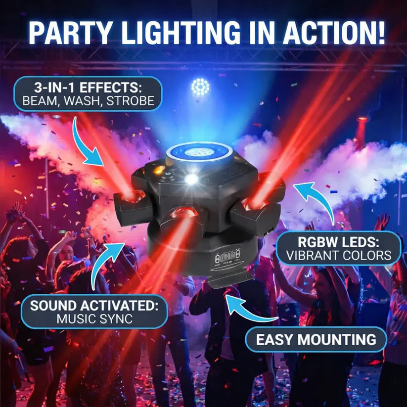 6-in-1 LED RGBW Party Stage Light
