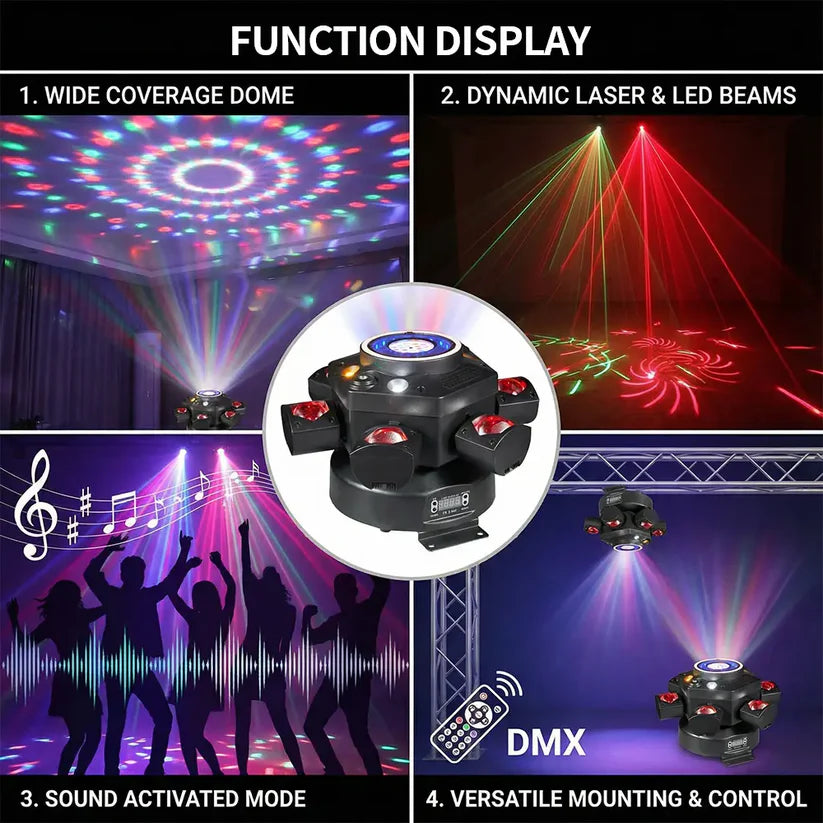 6-in-1 LED RGBW Party Stage Light