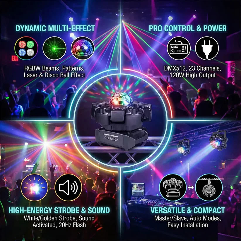 6-in-1 LED RGBW Party Stage Light
