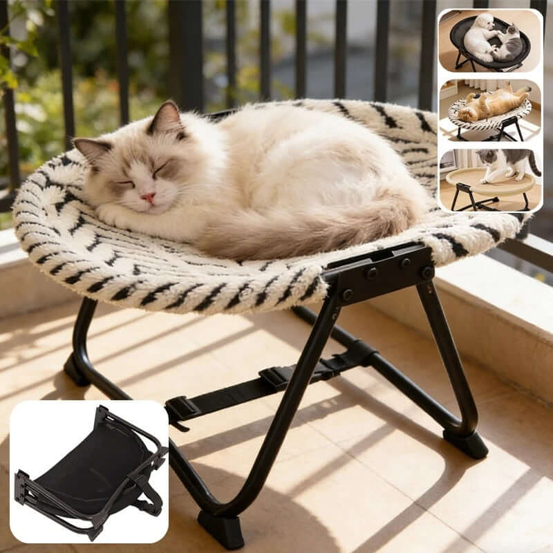 Large pet hammock—a soothing elevated pet bed designed specifically for cats and small dogs. This soft, anxiety-relieving, glow-in-the-dark indoor pet bed provides comfortable support.