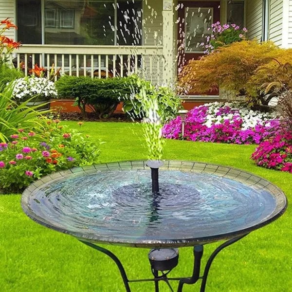 Solar Powered Bird Bath Fountain with 6 Nozzles for Bird Bath, Garden, Pond, Pool
