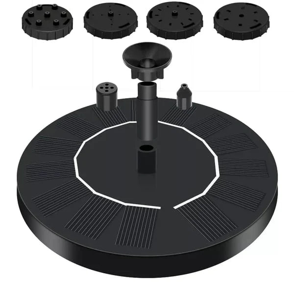 Solar Powered Bird Bath Fountain with 6 Nozzles for Bird Bath, Garden, Pond, Pool