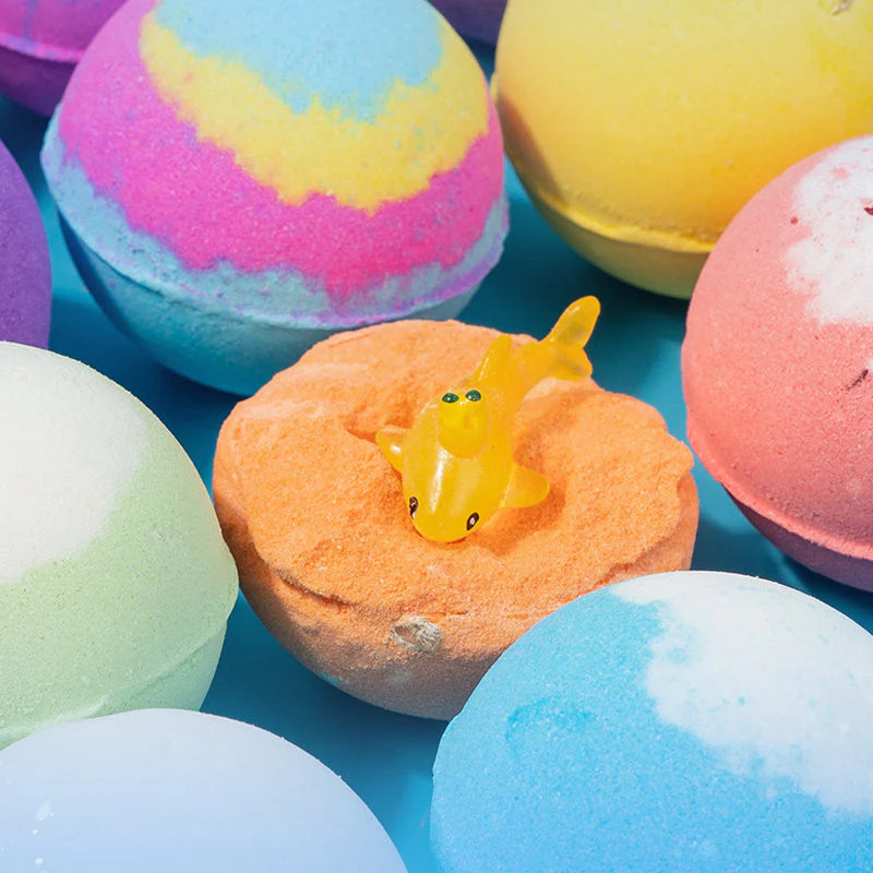 🔥12 PCS/Pack🛁 Natural Bath Bombs for Kids with Mega Bubbles & Surprise Inside 🥚✨